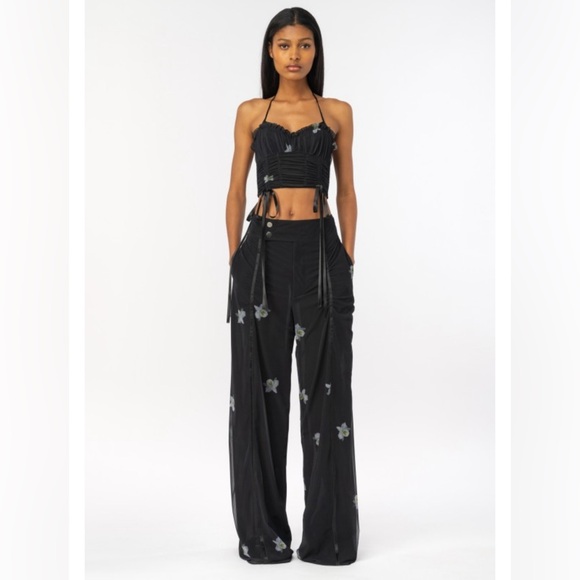 NEW PINKO Calabria Tulle Crop Top - Picture 2 of 12